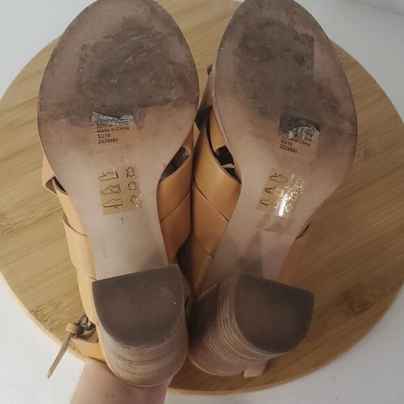 Madewell The Cindy Sandal Woven Leather Slingback Block Heel Sandals Size 7 - Picture 10 of 13